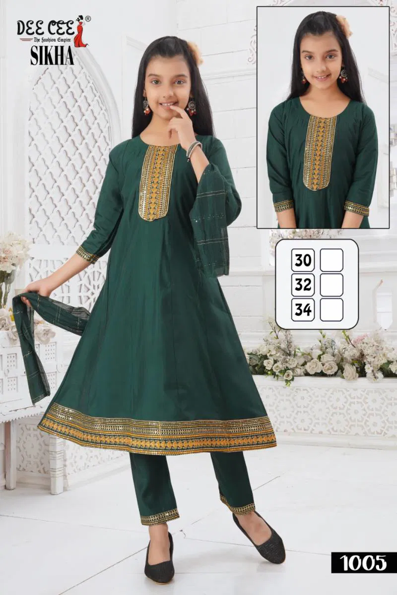 Sikha By Deecee Silk Embroidered Kurti Bottom With Dupatta Wholesale Online