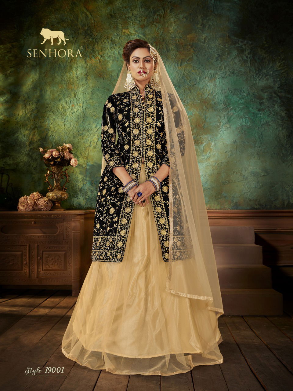 Senhora Zara 19 Colours Wedding Wear Velvet With Embroidery And Stone Work With Net Dupatta And Skirt Salwar Suits Collection
