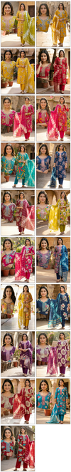 Naisha K 724 Vertican Discharge Print Kurti With Bottom Dupatta Wholesale Online