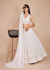 DZ 2230 White Faux Georgette Party Wear Lehenga Choli Wholesale Price In Surat
