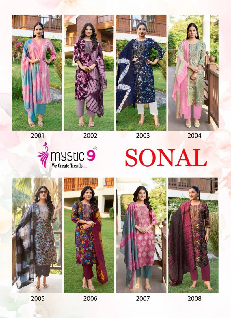 Sonal Vol 2 By Mystic 9 Roman Silk Kurti With Bottom Dupatta Orders In India