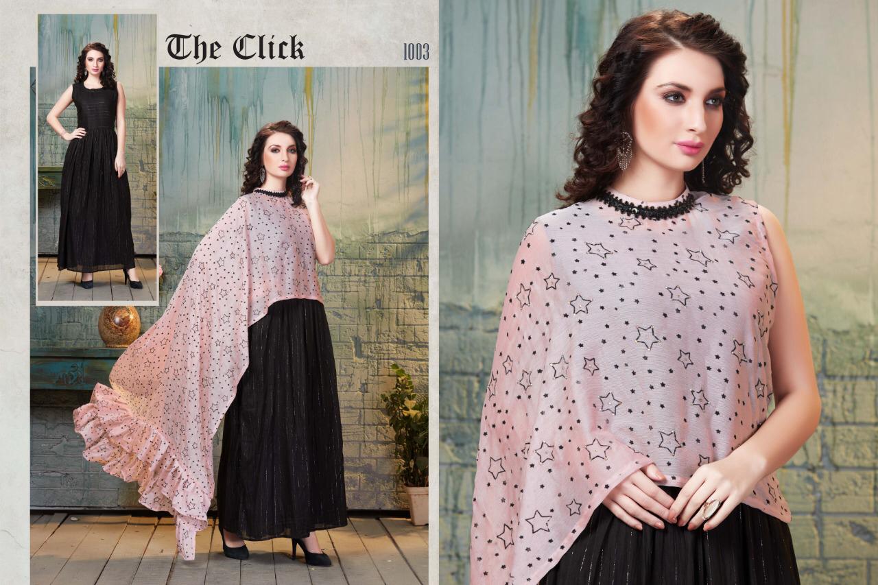 Smylee The Click Latest Designer Fancy Party Wear Stylish Long Heavy Kurtis Collection
