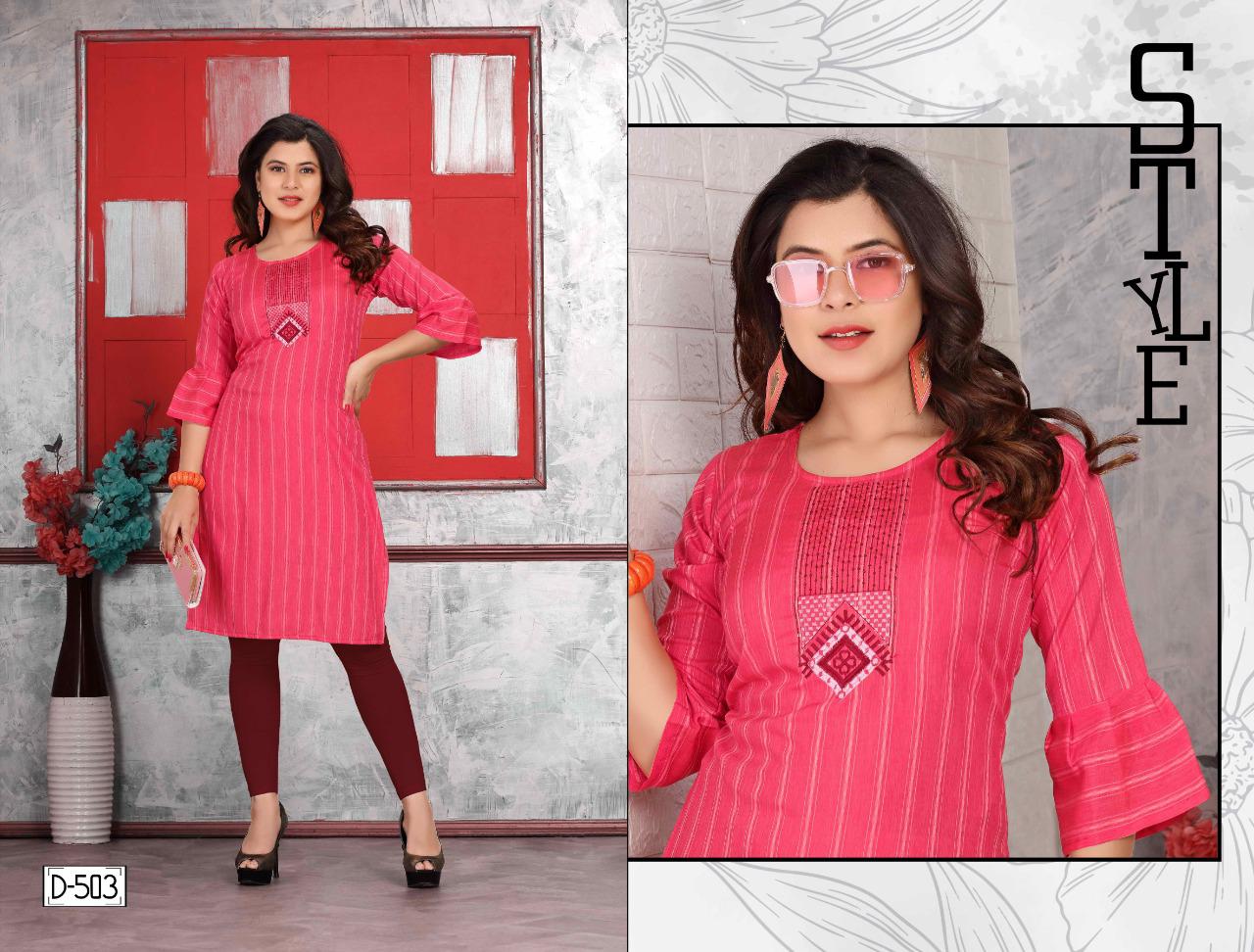 Trendy Divine Latest Fancy Regular Wear Straight Designer Rayon Kurtis Collection
