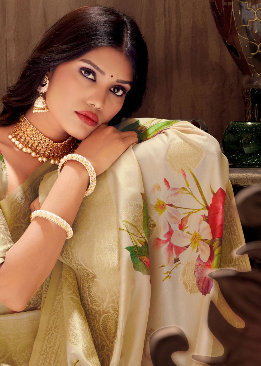 Rajyog Anjali Latest Designer Fancy Festive Wear Silk Digital Printed Silk Sarees Collection
