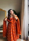 Glory K 1534 Fendy Silk Designer Anarkali Gown With Dupatta Suppliers In India
