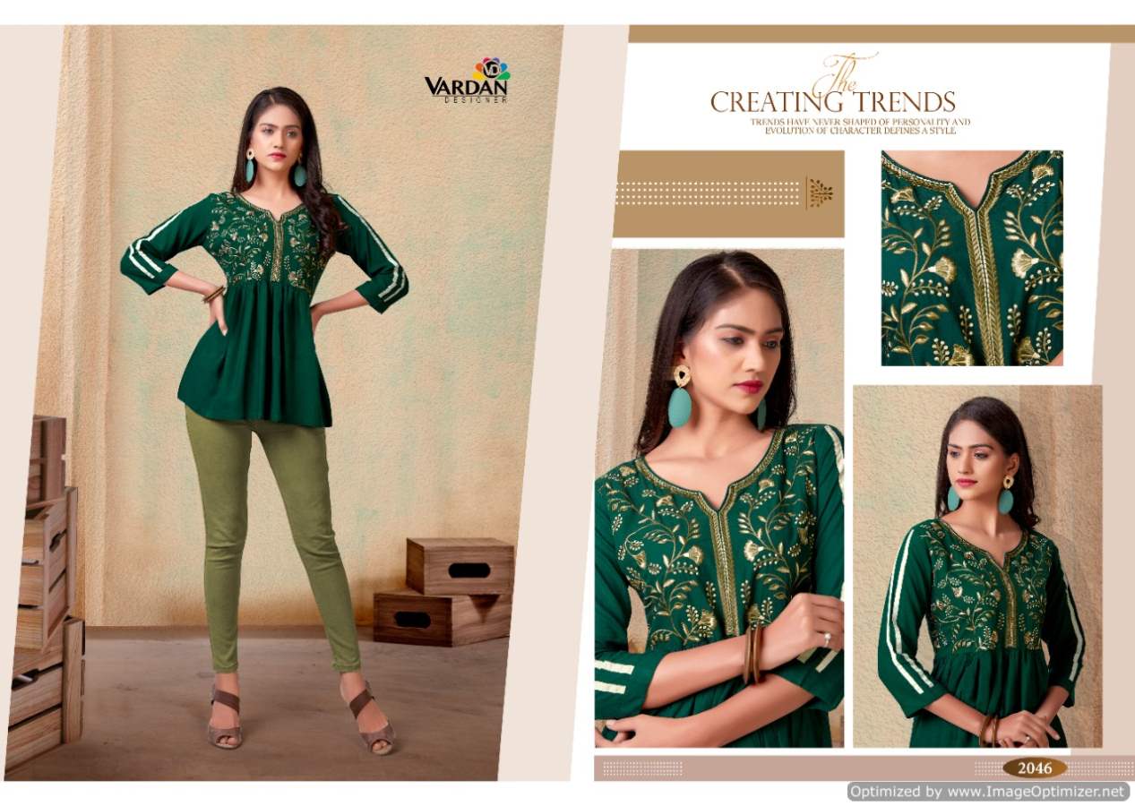 Vardan Nora 1 Latest Designer Party Wear Heavy Rayon Western Ladies Top Collection 
