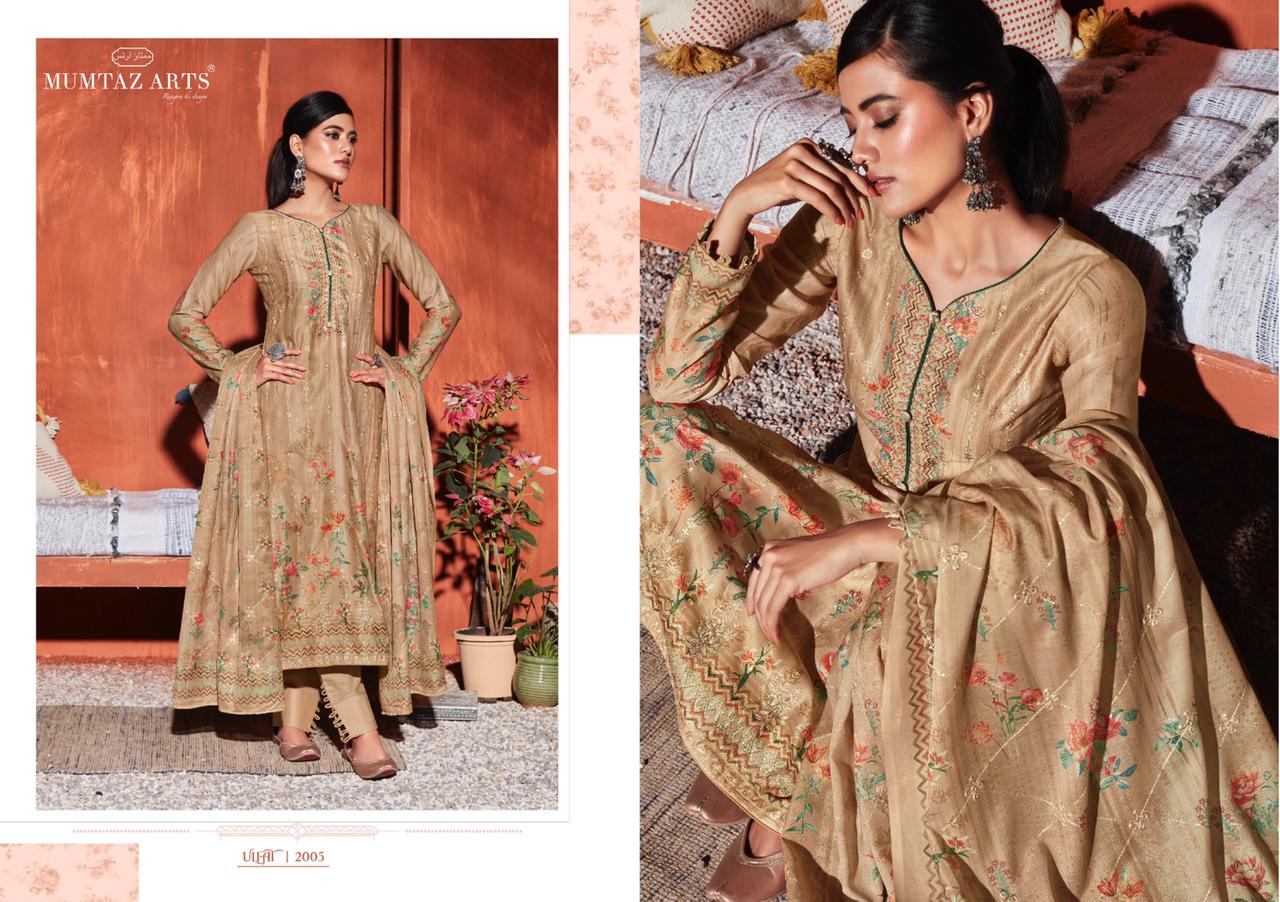 Mumtaz Ulfat New Festive Wear Jam Satin Designer Latest Dress Material Collection