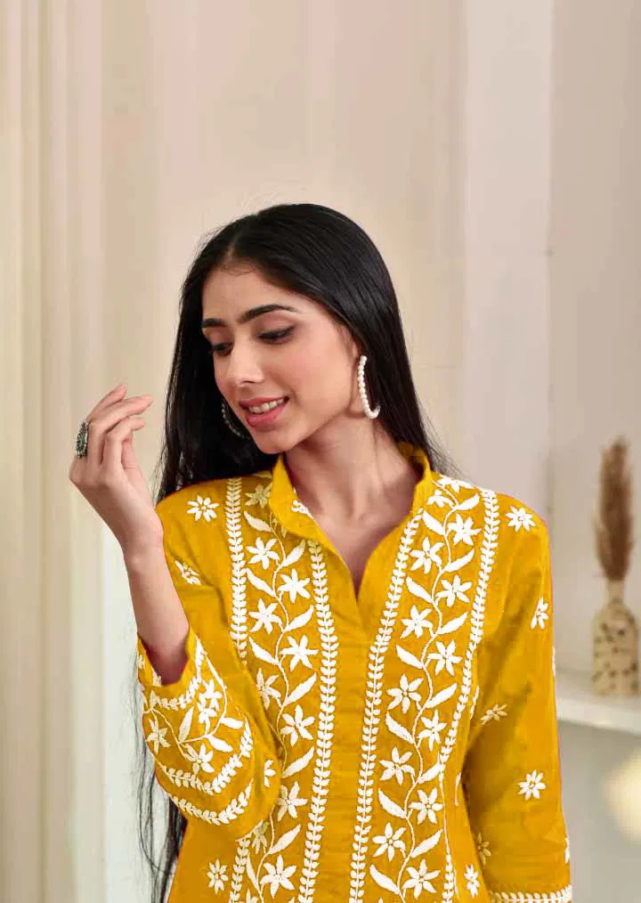 Taanvi 01 Rayon With Chikankari Embroidered Kurti Wholesale Online