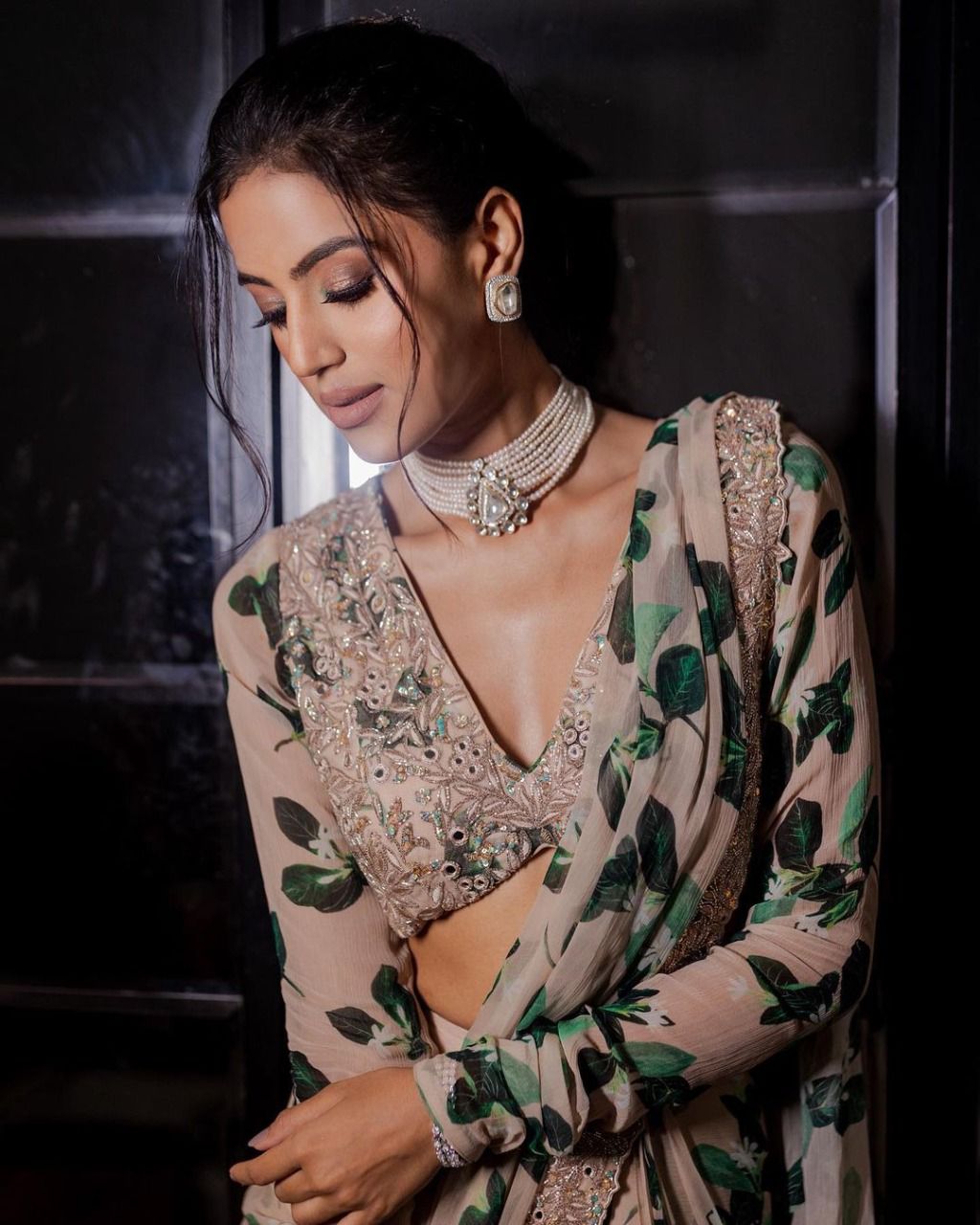 9233 Embroidery Georgette Readymade Party Wear Saree