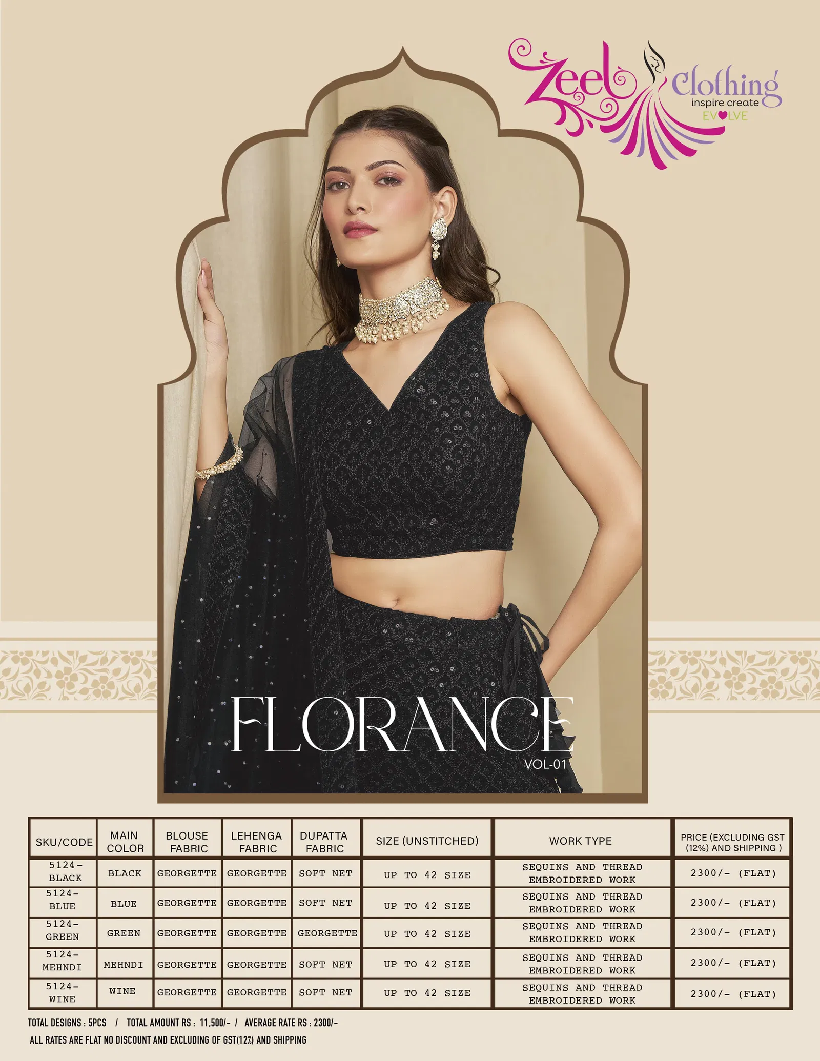 Florance Vol 1  By Zeel Clothing Georgette Party Wear Lehenga Choli Orders In India