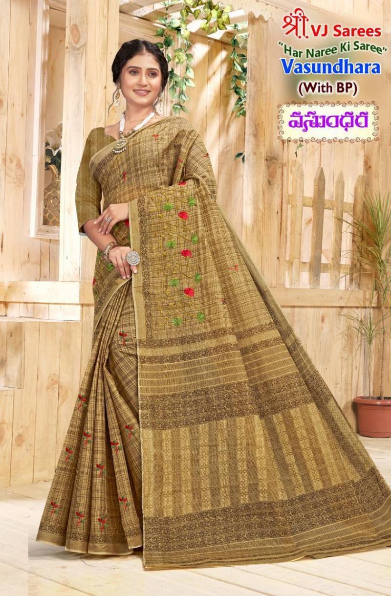 Vasundhara Vol 01 By Vj Festive Wear Fancy Cotton Saree Wholesale Market In Surat