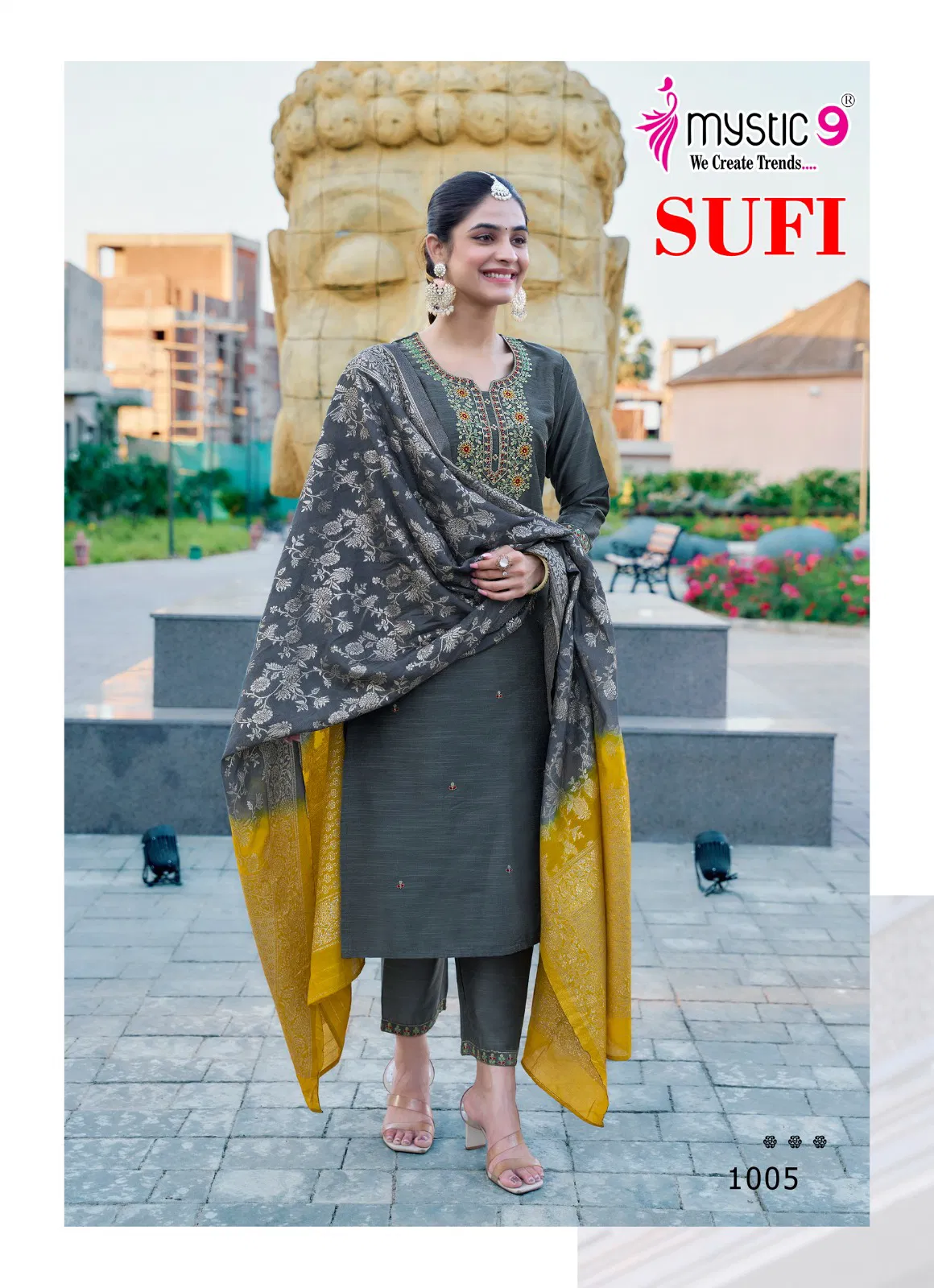 Sufi Vol 1 By Mystic 9 Banglore Silk Kurti With Bottom Dupatta Suppliers In India