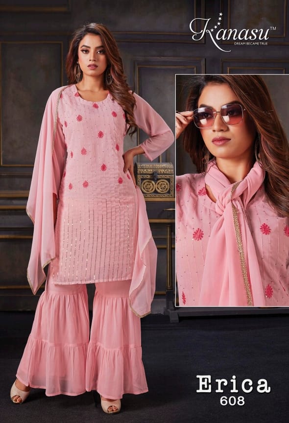 Kanasu By Erica Georgette Designer Sharara Suit Catalog