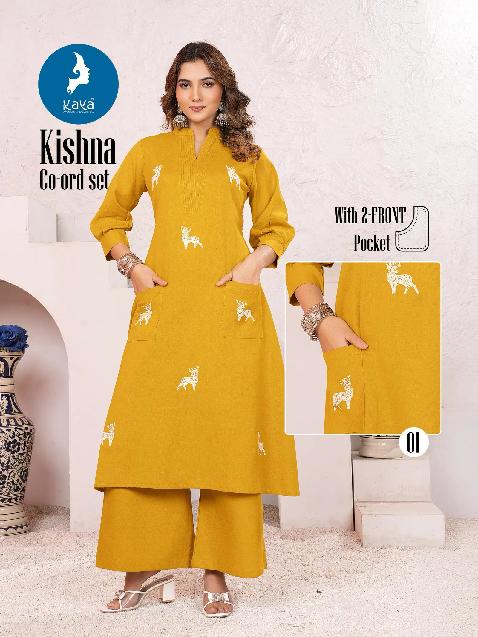 Kishna By Kaya Cotton Flex Kurti With Bottom Dupatta Suppliers In India