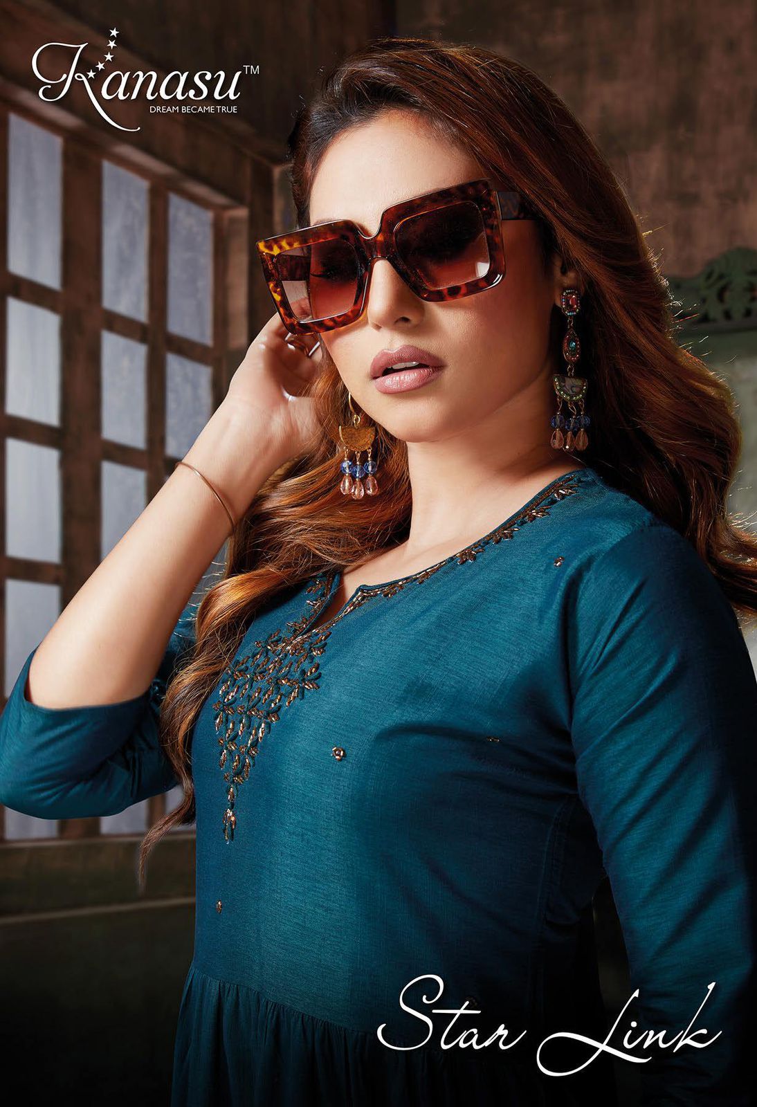 Kanasu Star Link Rayon Designer Ethnic Wear Anarkali Long Kurti Collection