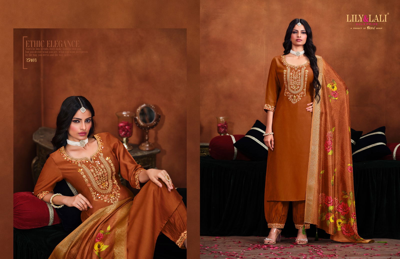 Mirror By Lily And Lali Viscose Kurti With Bottom Dupatta Suppliers In India