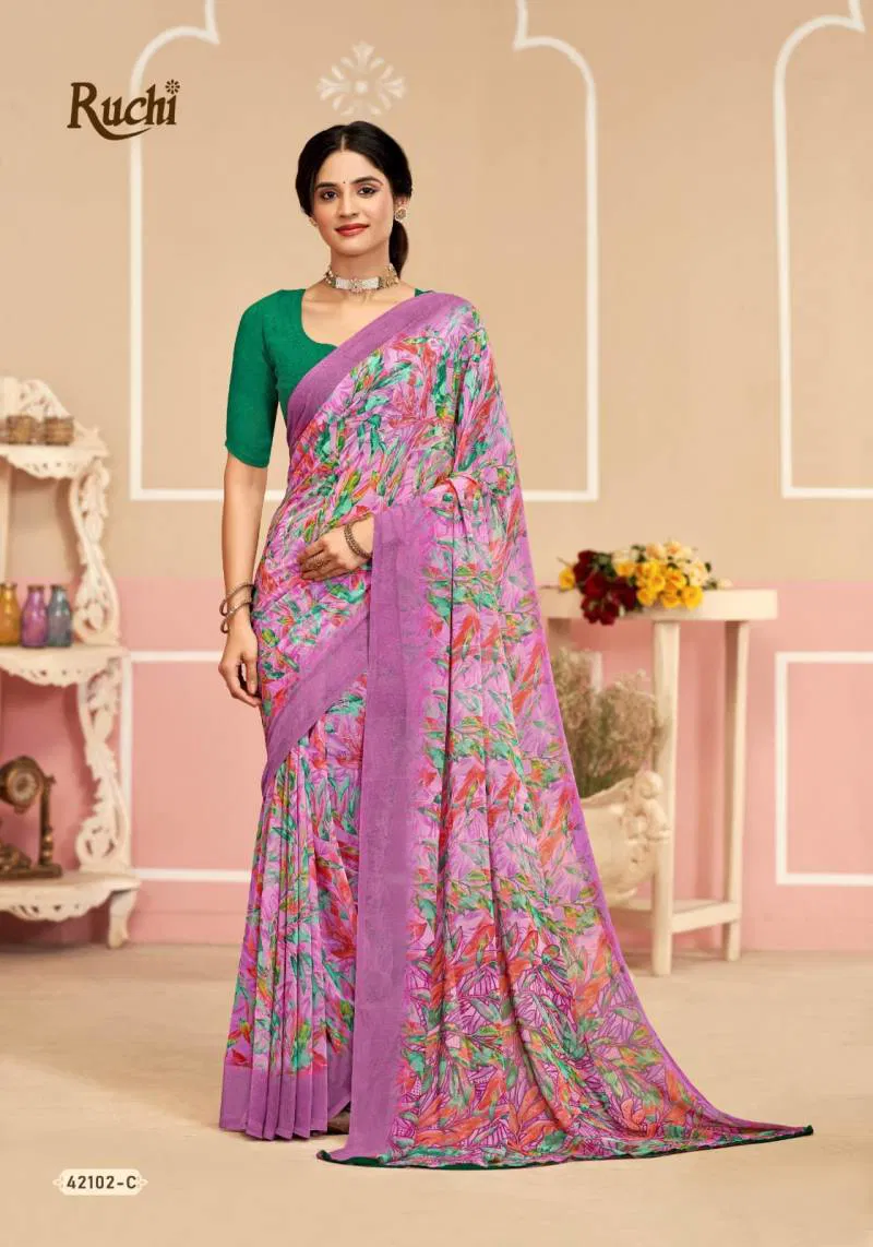 Ragaa Georgette 17 By Ruchi Printed Saree Wholesale Clothing Suppliers In India