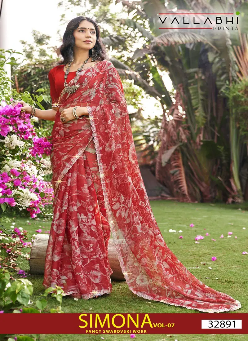 Simona Vol 7 By Vallabhi Chiffon Printed Wholesale Daily Wear Saree In India
