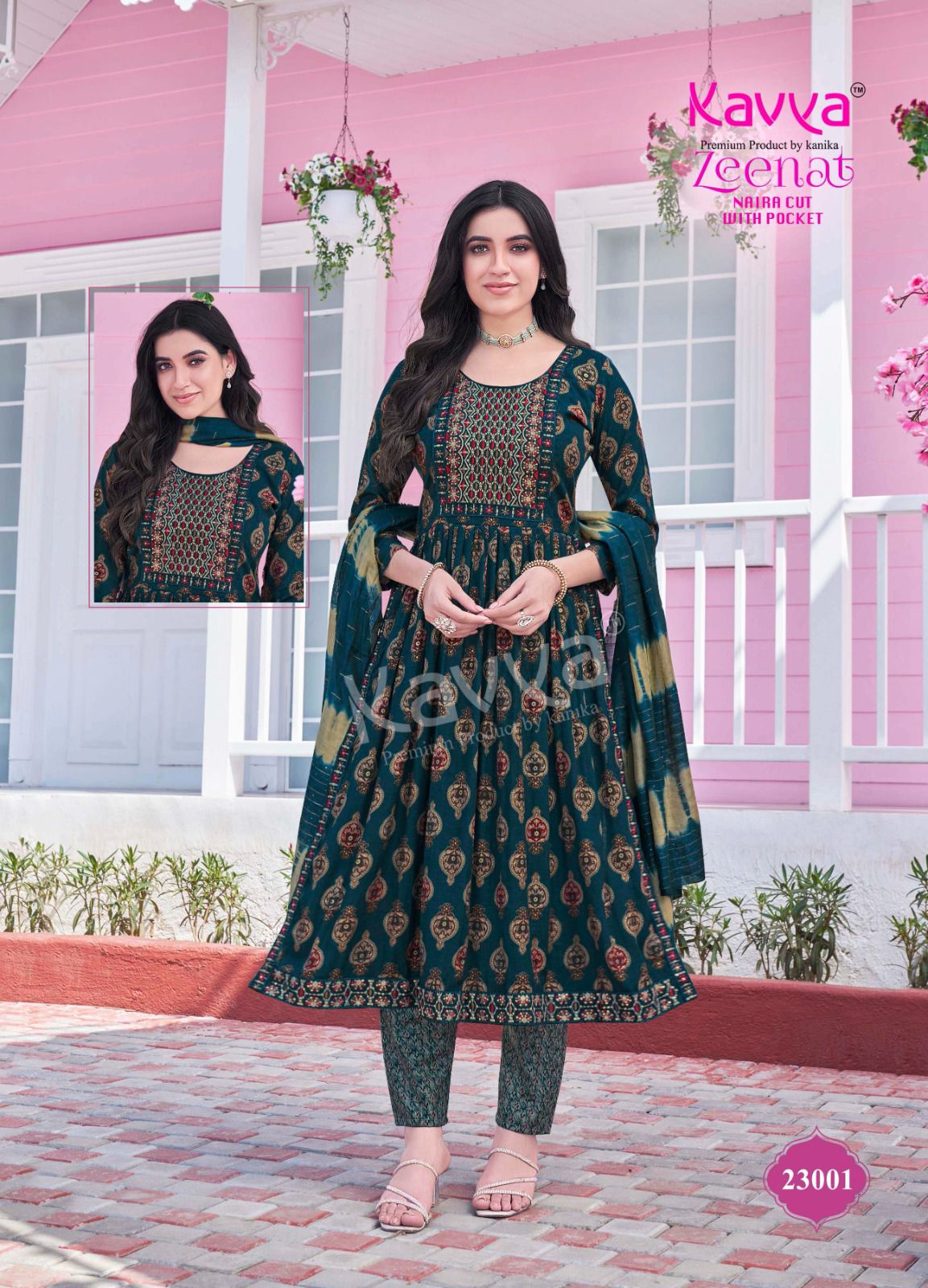 Zeenat Vol 23 By Kavya Printed Kurti Bottom With Dupatta Wholesale Manufacturer