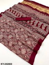 Rajyog Keya Pure Modal Printed Ajrakh Saree Wholesale Suppliers In Mumbai