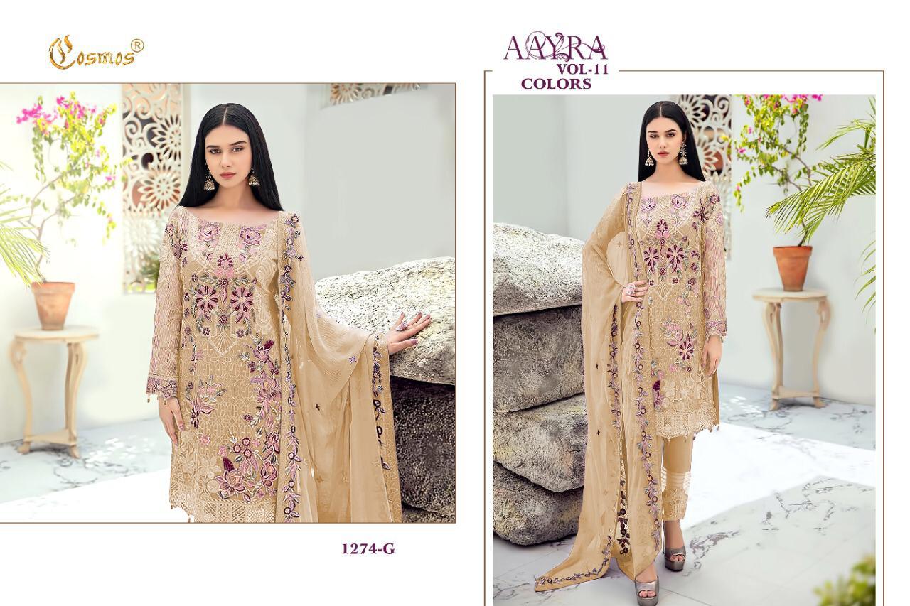 Cosmos Aayra 11 Colors Pakistani Wear Georgette Salwar Kameez Collection

