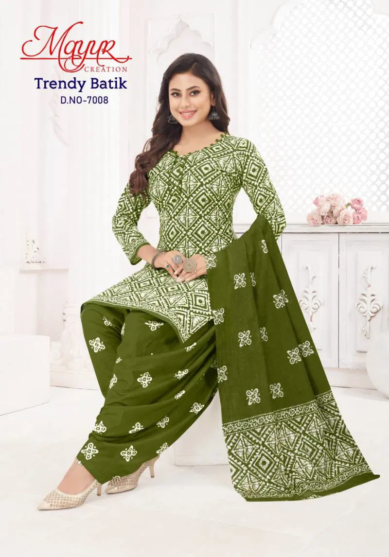 Trendy Batik Vol 7 By Mayur Cotton Dress Material Surat Wholesale Market