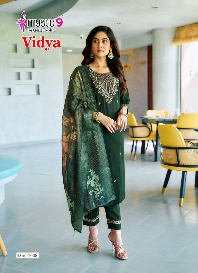 Vidya Vol 1 By Mystic 9 Vertican Dobby Kurti With Bottom Dupatta Online Wholesale