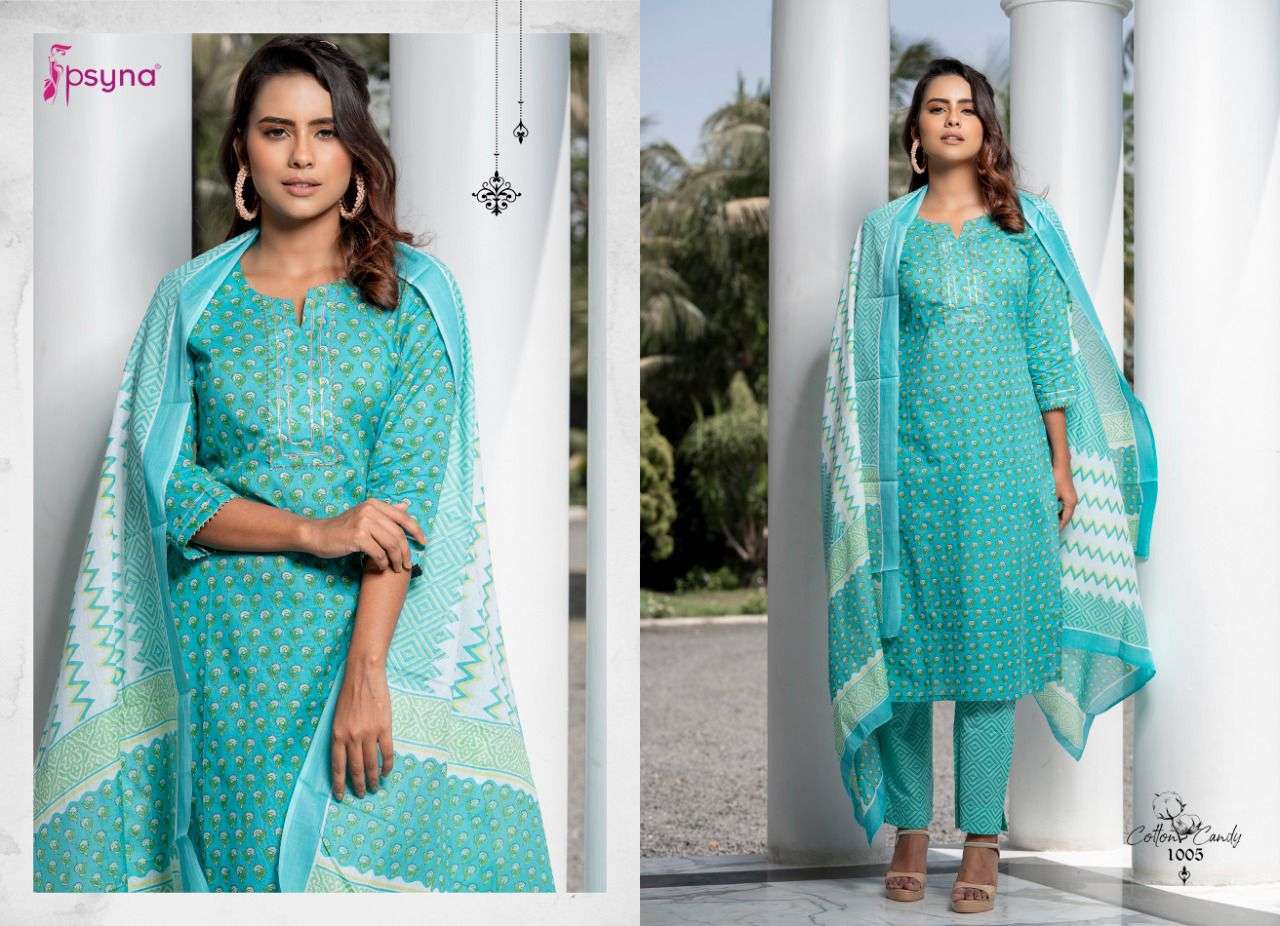 Cotton Candy By Psyna Printed Kurti With Bottom & Dupatta Wholesale Online