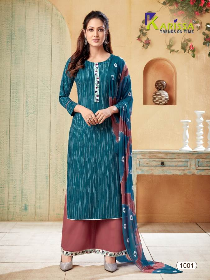Karissa Paalav Latest Collection Ready Made Designer Casual Wear Plazzo Suit 
