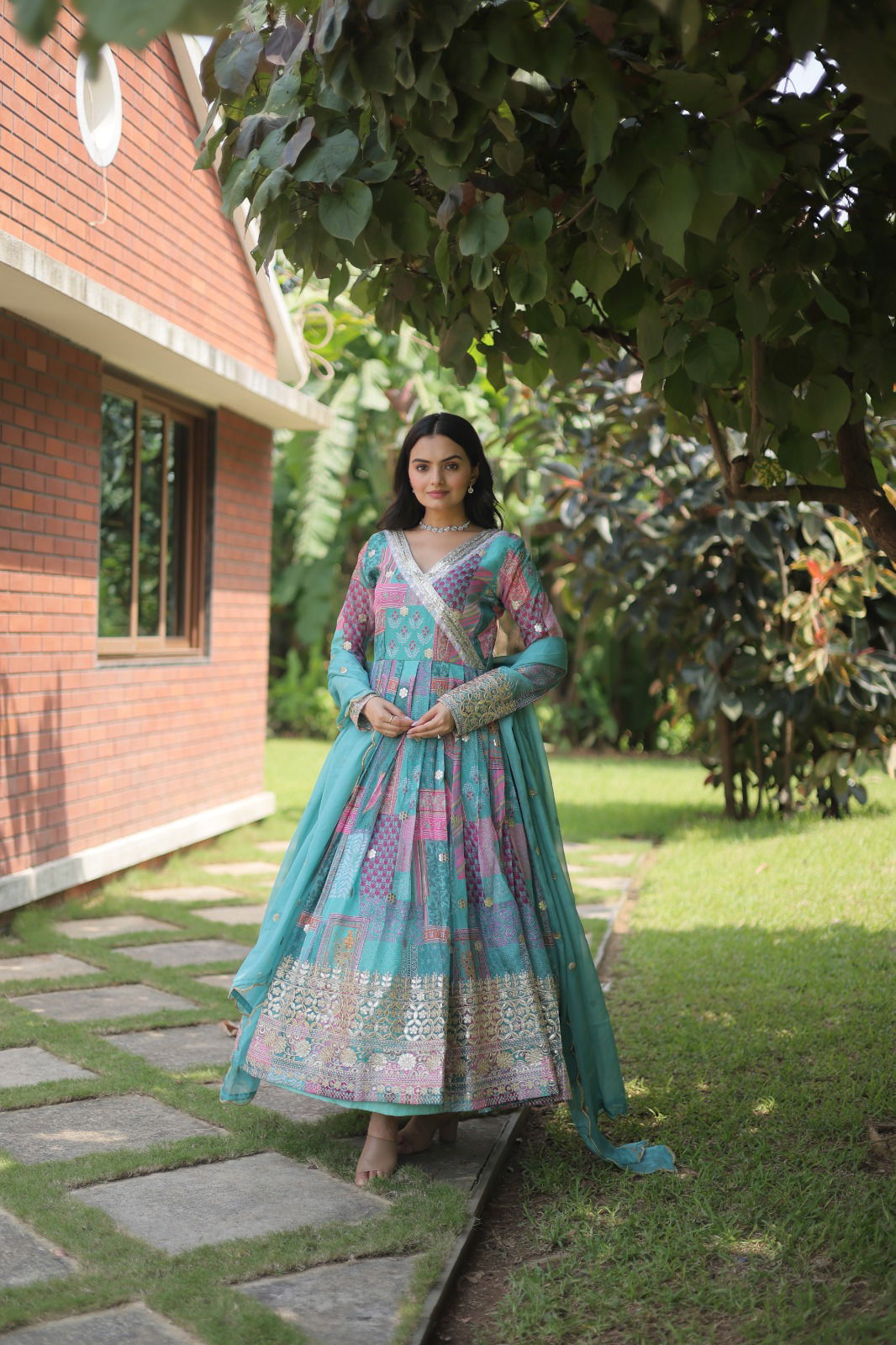 KA 1064 Gown Style Anarkali Kurti With Dupatta Catalog
