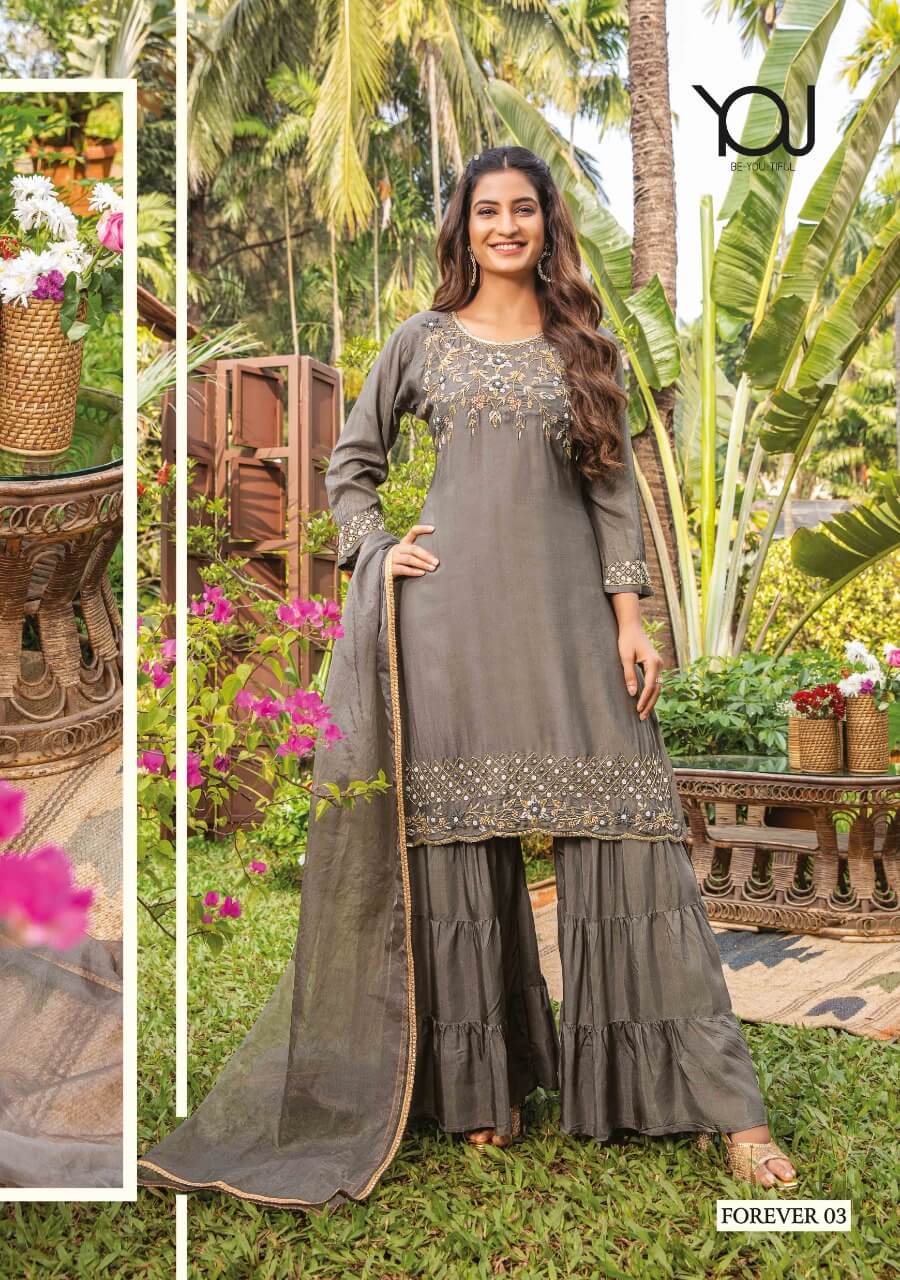 Wanna Forever New Fancy Designer Festive Wear Kurti With Sharara And Dupatta Collection
