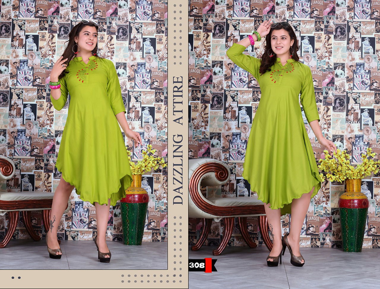 Trendy Favourite Latest Fancy Designer Festive Wear Heavy Rayon Designer Kurtis Collection
