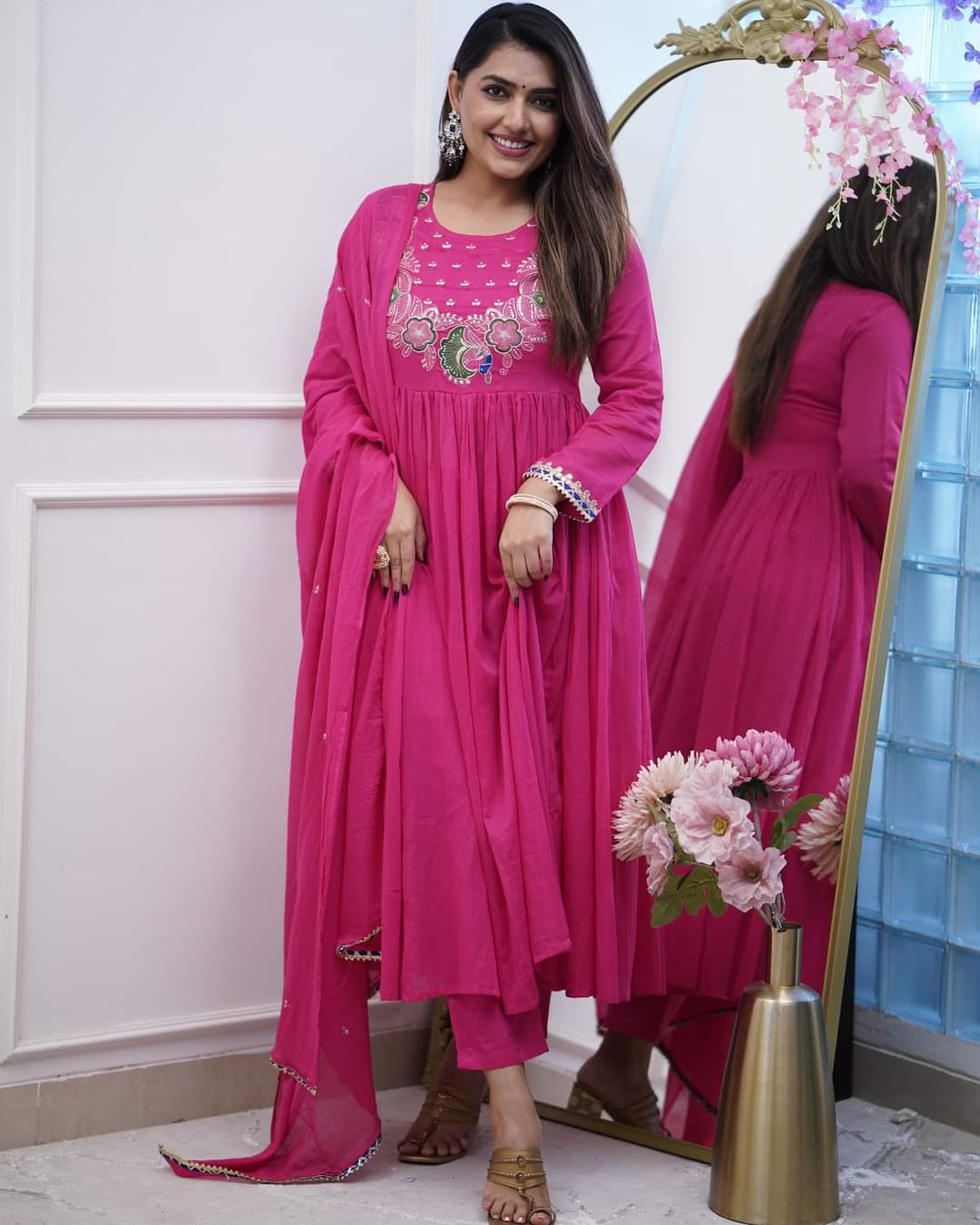 KF 6003 Kalaai Chinon Embroidered Kurti With Bottom Dupatta Online Wholesale