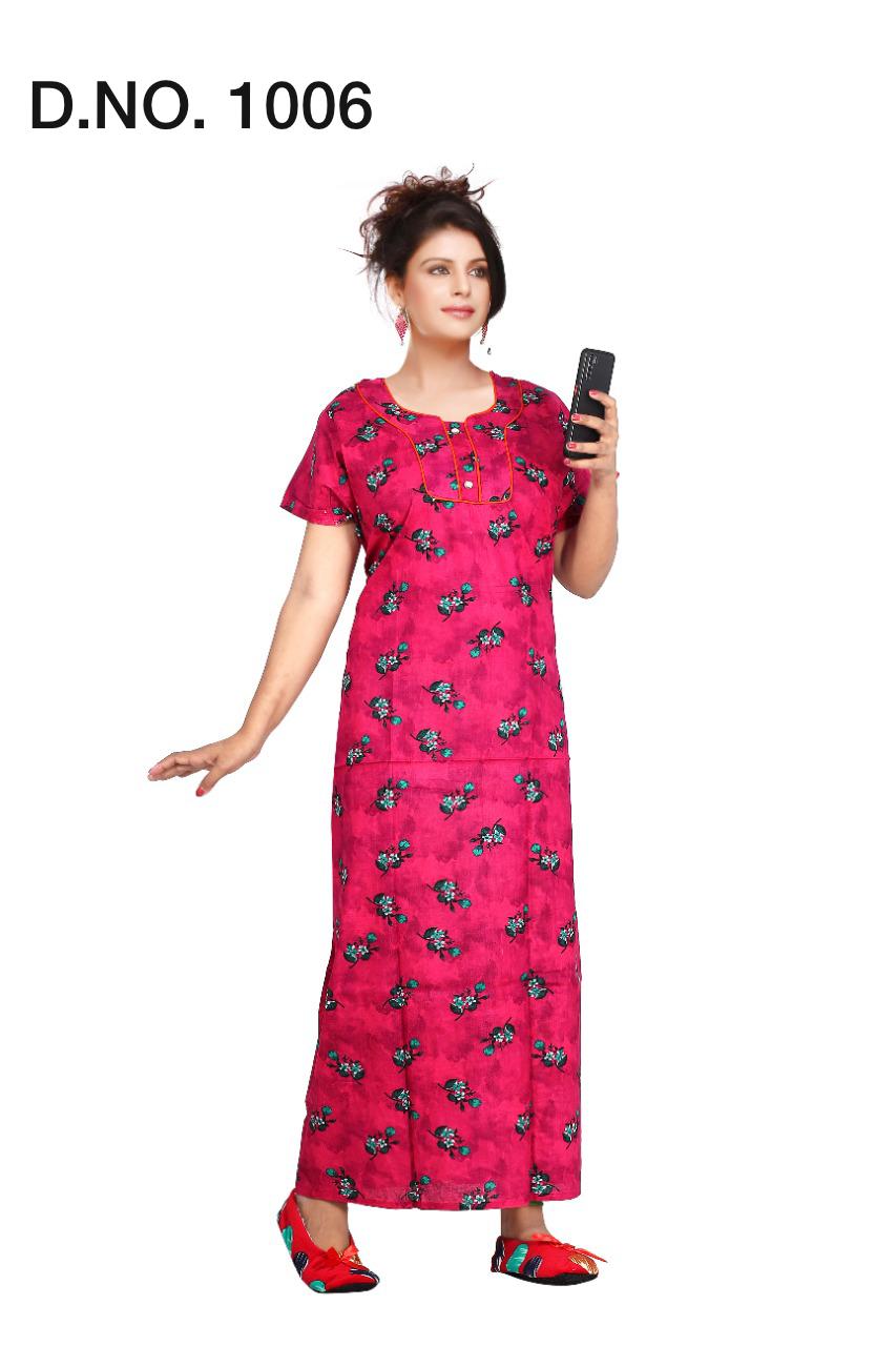 Ft 1006 Cotton Letest Fancy Designer Printed Western Night suits Collection Nighty Collection
