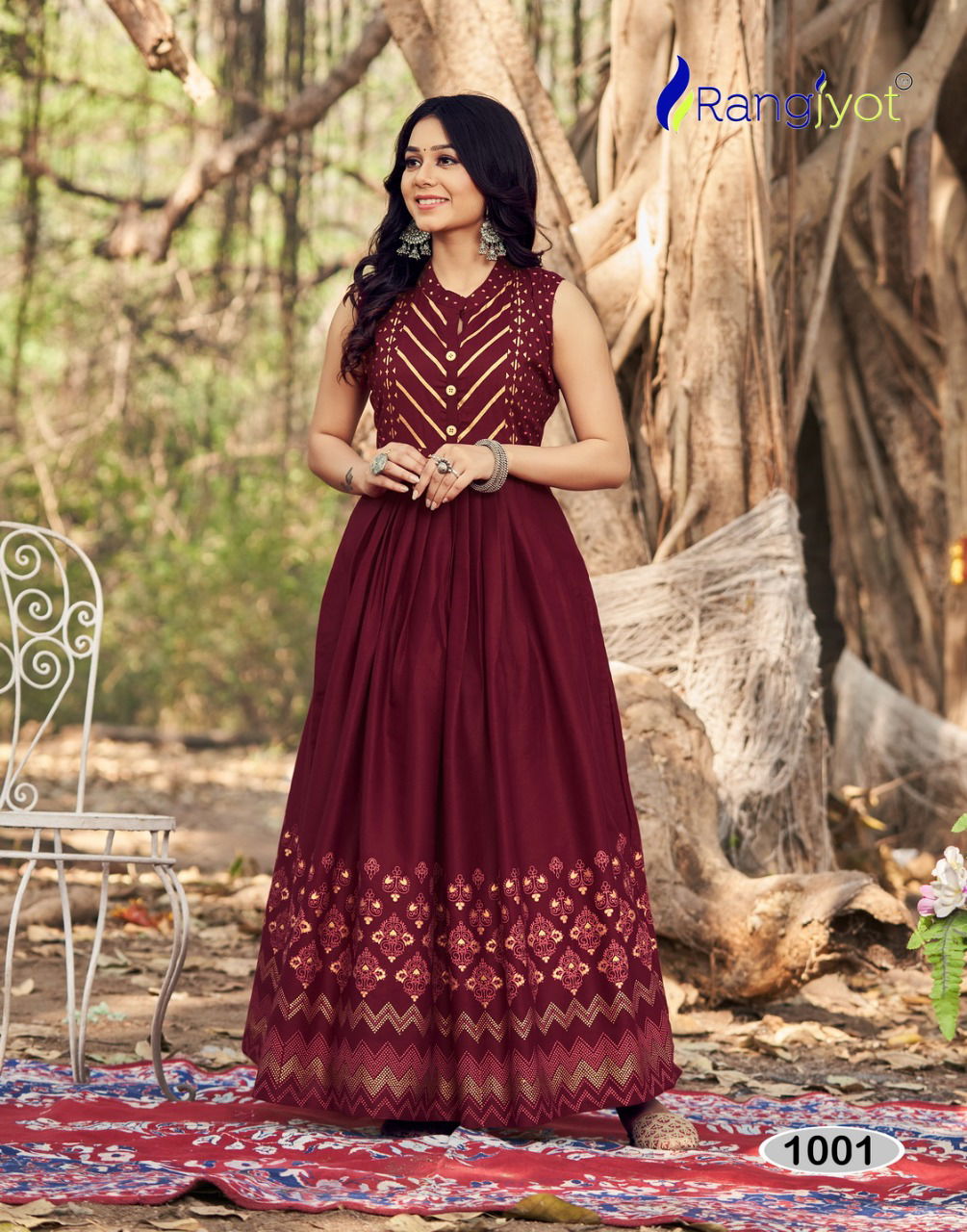 Rangjyot Charvi Classic New Designer Festive Wear Cotton Long Anarkali Kurti Collection