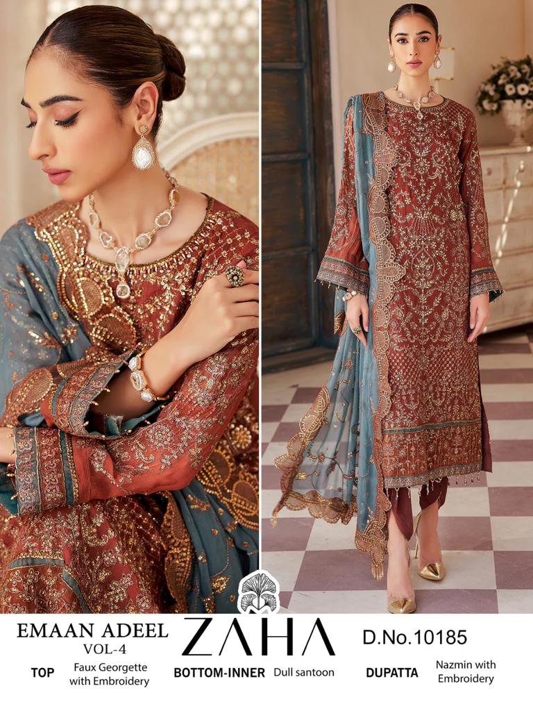 Zaha Emaan Adeel Vol 4 Georgette Pakistani Suits Catalog