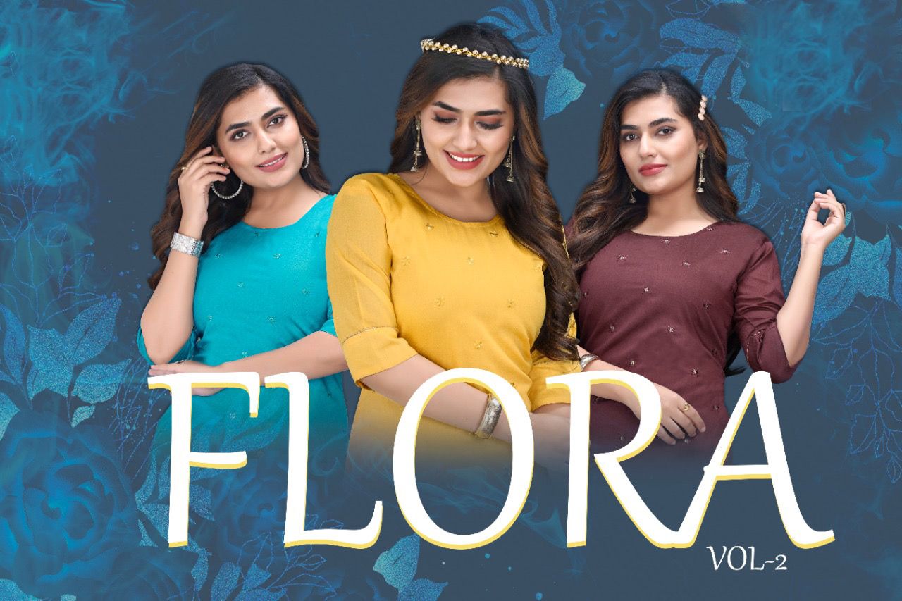 Beauty Queen Flora 2 Fancy Regular Wear Chanderi Cotton Designer Kurti Collection