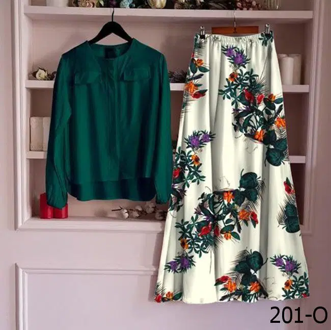 New Latest Designer Printed Casual Skirt With Top Collection 