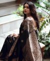 Black Patti By Aab Designer Soft Lichi Silk Saree Wholesale Price In Surat