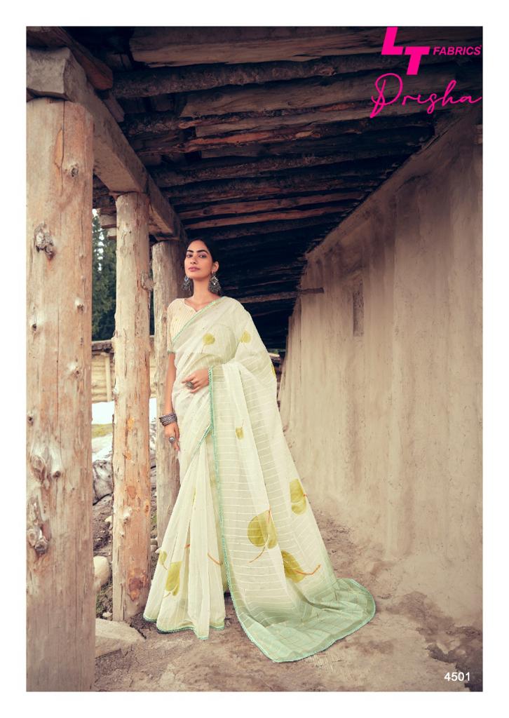 Lt Prisha Ethnic Wear Organza Silk Designer Printed Saree Collection
