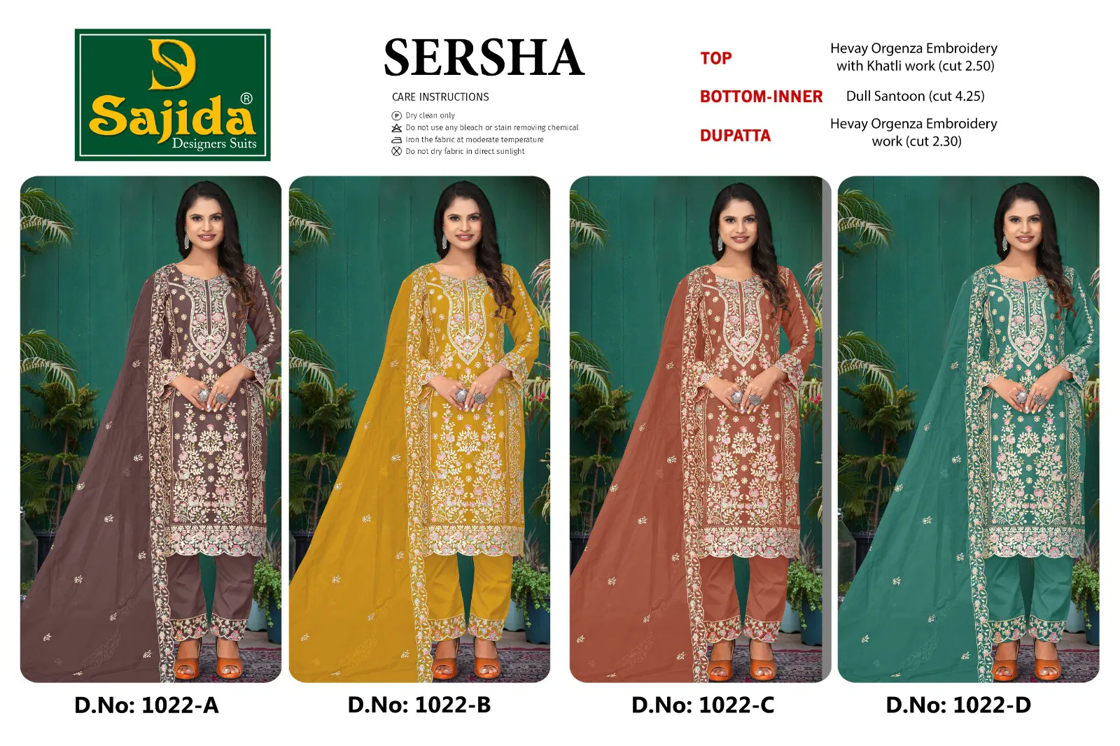 Sersha by Sajida Organza Wholesale Pakistani Salwar Kameez In India