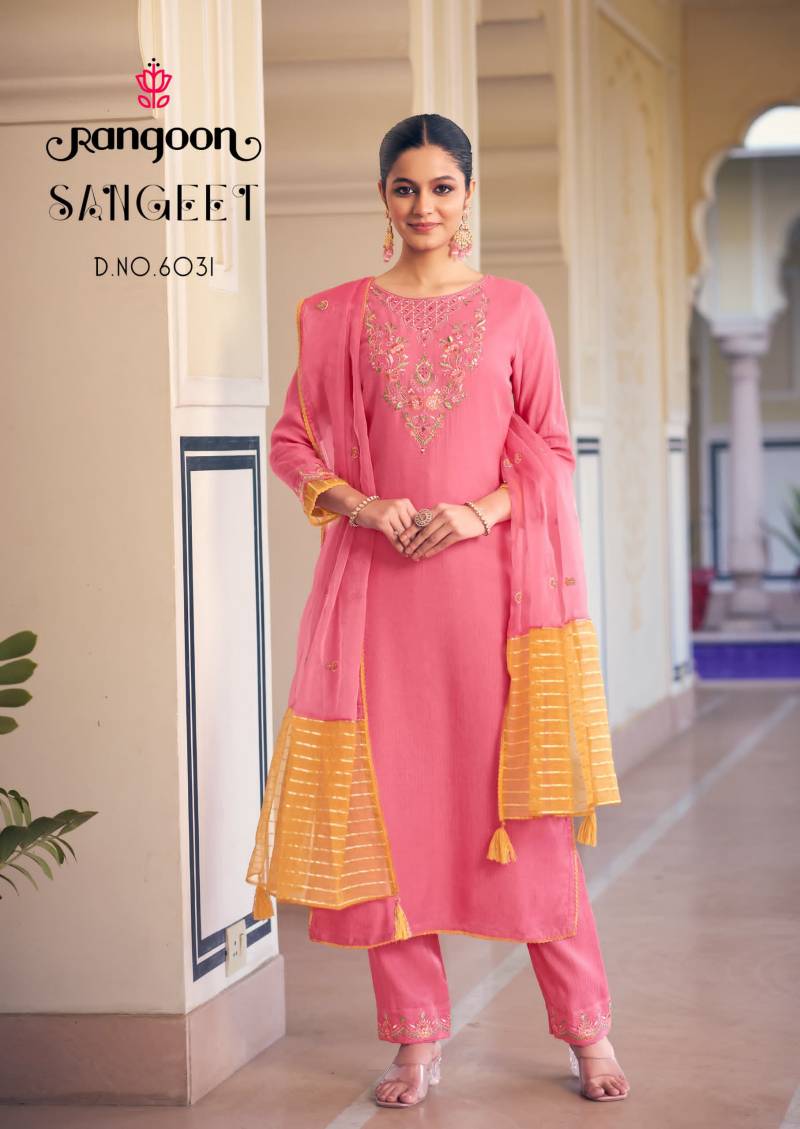 Rangoon Sangeet 1 Viscose With Khatli Handwork Kurti Bottom With Dupatta Online Wholesale