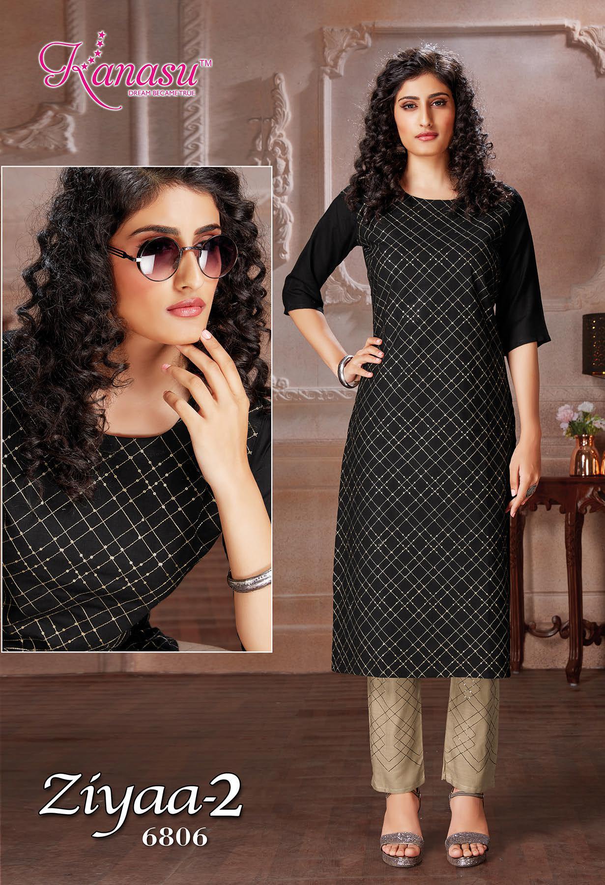 Kanasu Ziyaa 2 New Regular Wear Rayon Kurti With Pant Collection