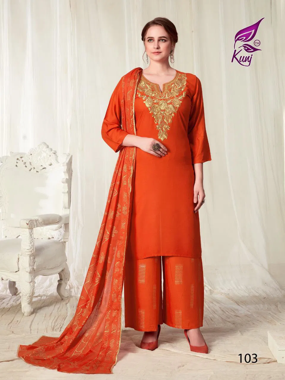 Kunj Kainaat Vol 01 Latest Exclusive Festive Wear Designer Ready Made Plazzo Suit Collection 