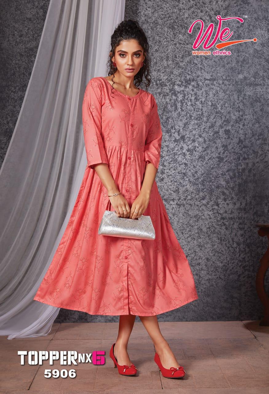 We Topper Nx 6 Ethnic Wear Anarkali Long Rayon Designer Kurti Collection
