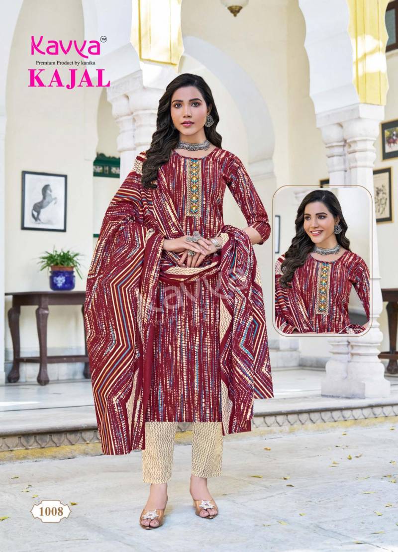 Kajal Vol 1 By Kavya Cambric Cotton Kurti Bottom With Dupatta Wholesale Suppliers In Mumbai