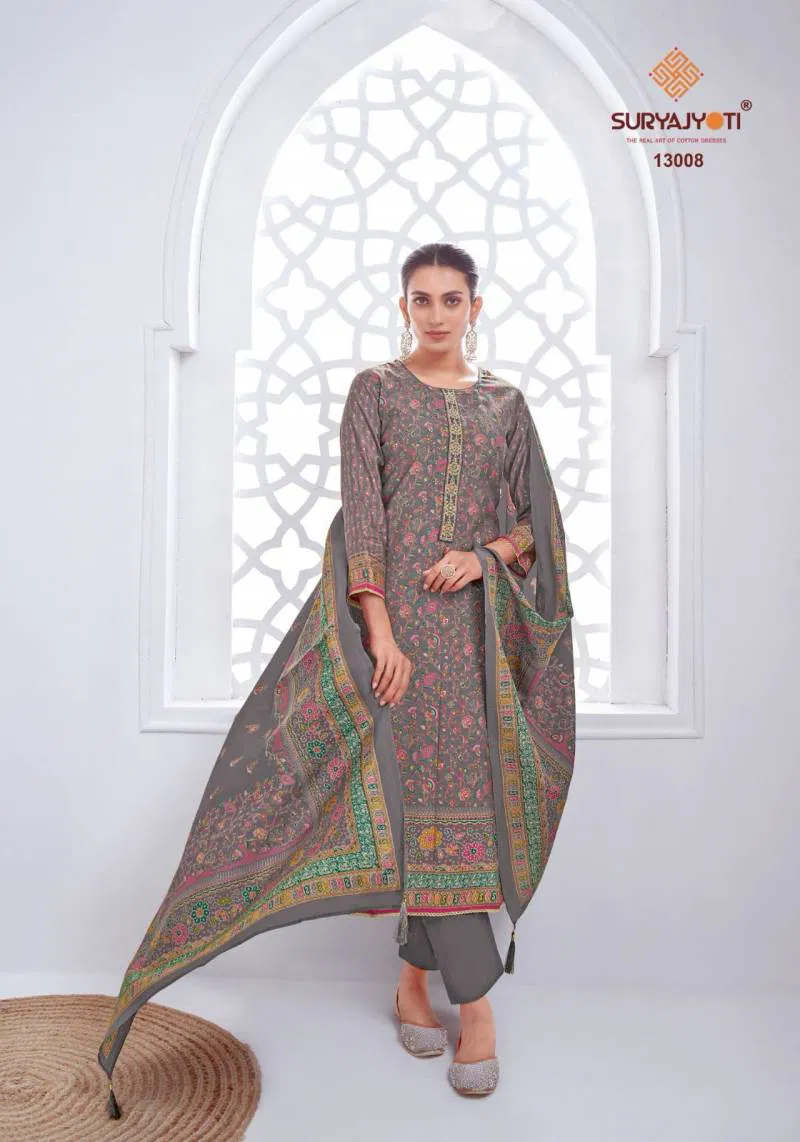 Pushpa Vol 13 By Suryajyoti Modal Printed Dress Material Wholesalers In Delhi