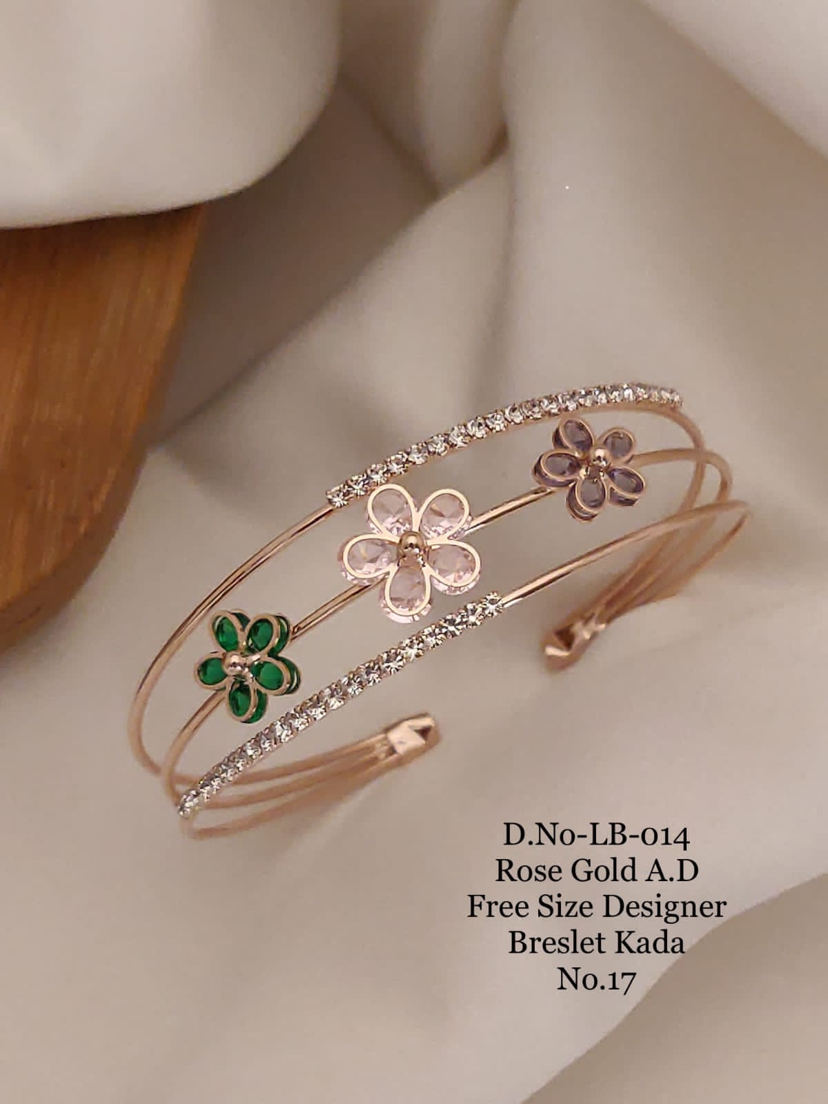 Rose Gold Free Size Designer Breslet Kada Catalog
