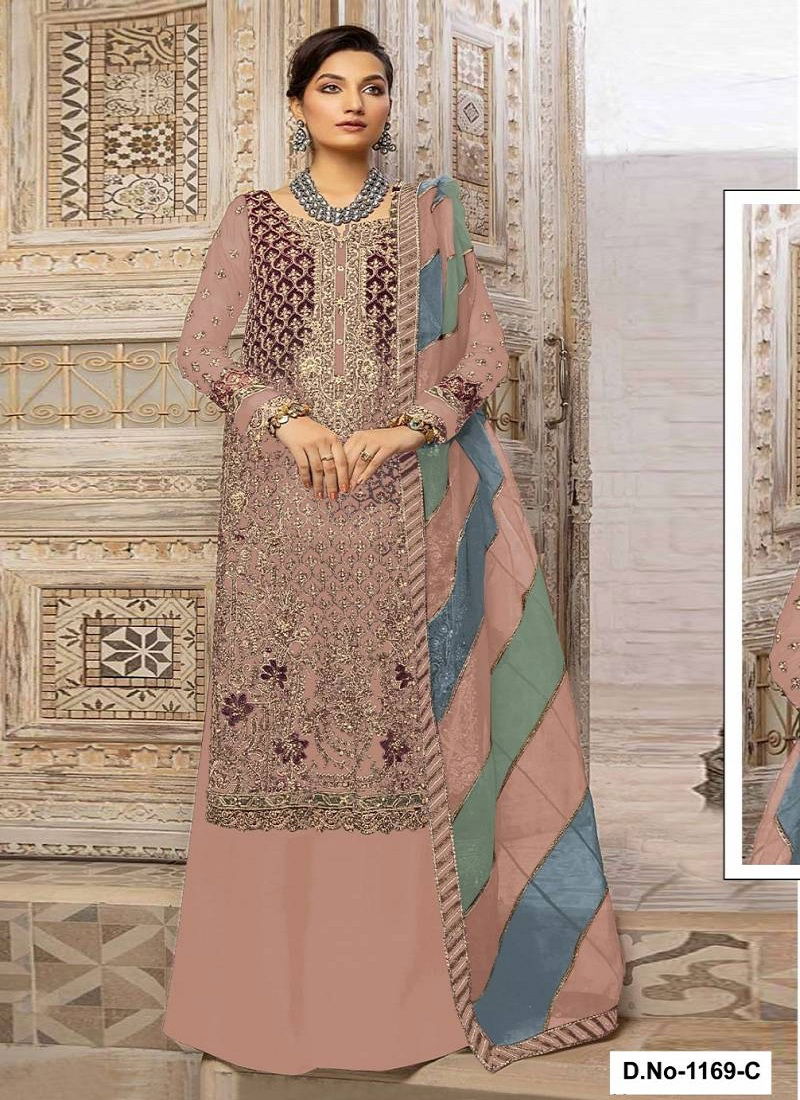 Hit 1169 A To C Faux Georgette Designer Salwar Suits Exporters In India