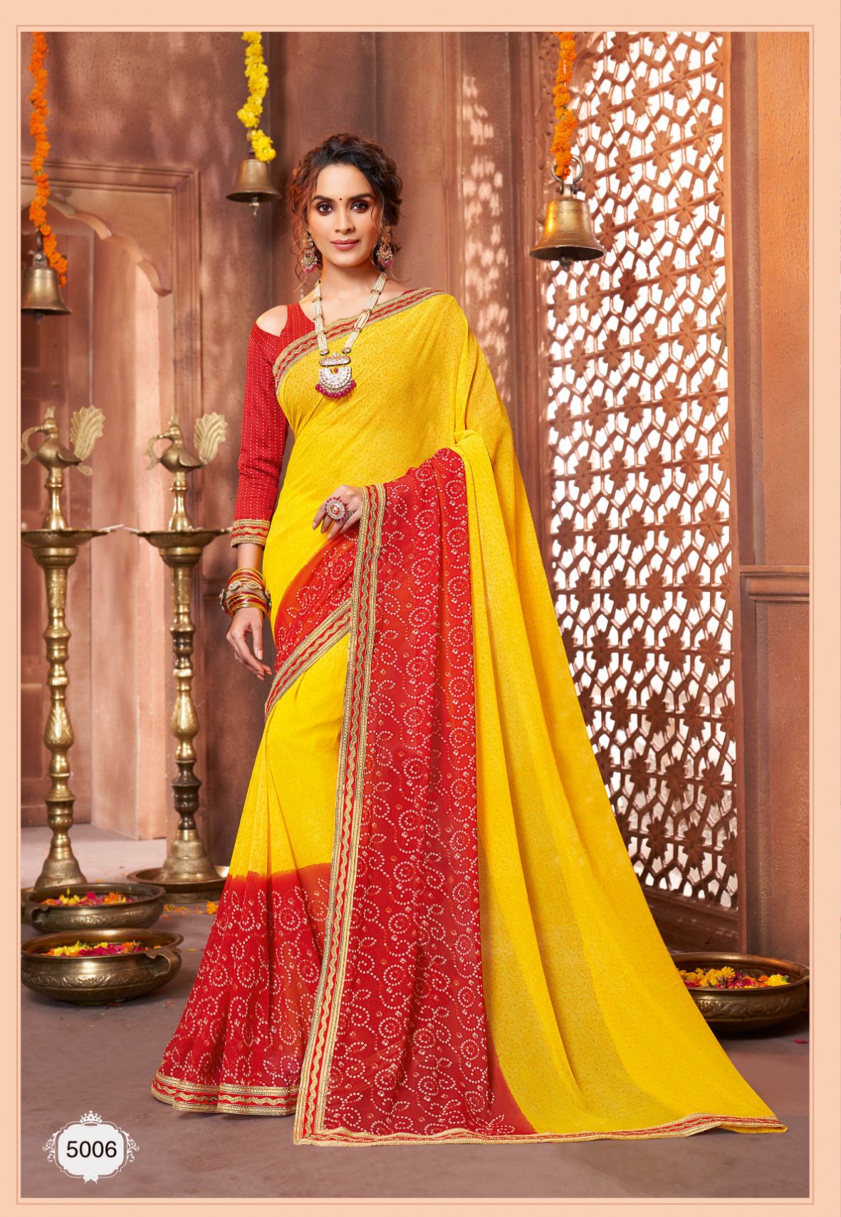 Hirva Latest Bandhani Style Designer Saree Collection 